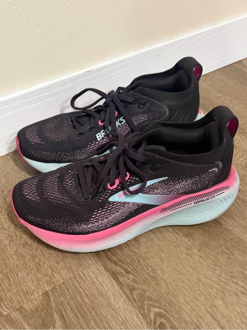 Brooks Women’s Running Shoes - Black with Pink & Light Blue Accents